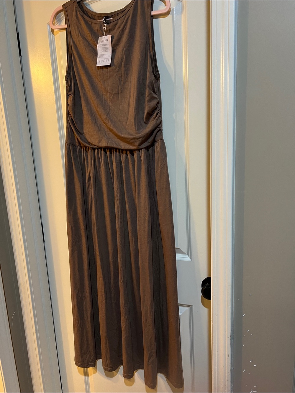 Sleeveless Brown Maxi Dress, BTFBM C295